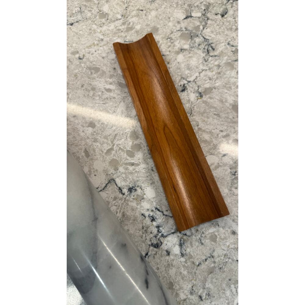 Polished White Marble Rolling Pin featuring Wooden Handles & Stand - Picture 5 of 7